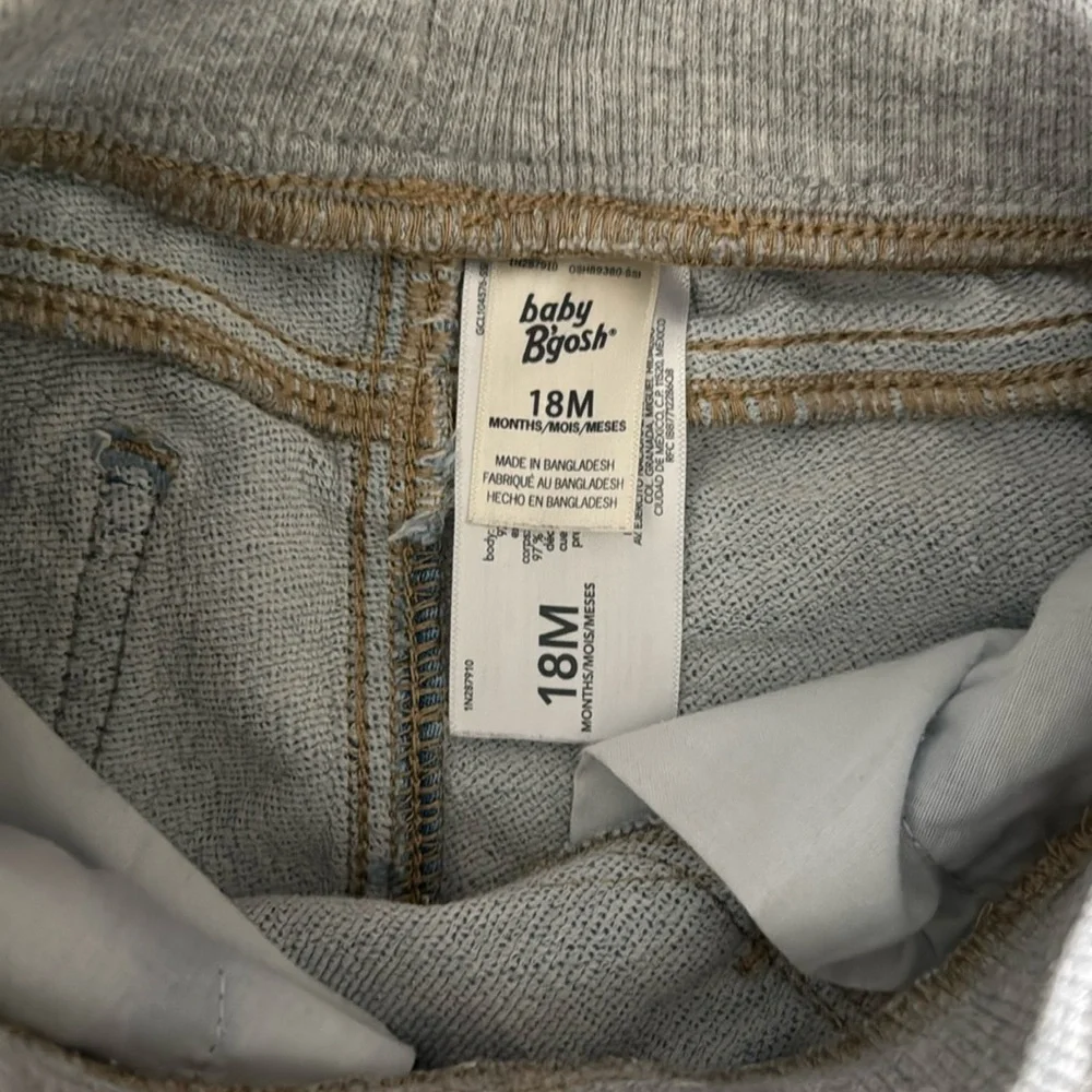 OshKosh B’gosh Baby Boys Pull-On Knit Denim Jeans Light Wash 18M